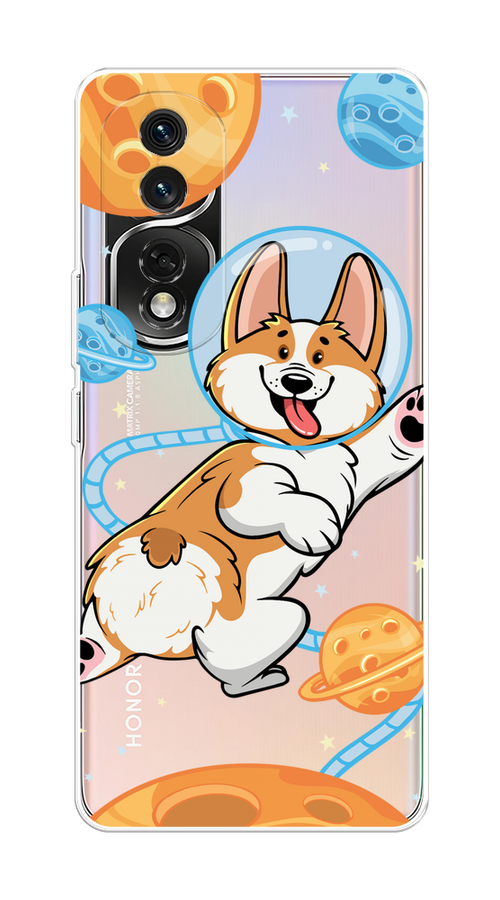 

Чехол на Honor 80 Pro "Корги-космонавт", Голубой;бежевый;белый, 6120450-1