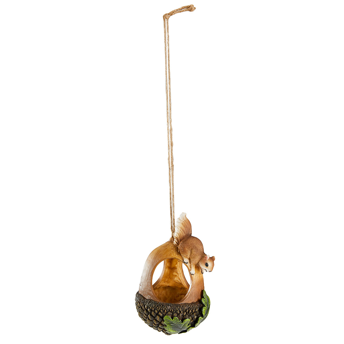 Кормушка Хит-декор Белочка, коричневый, зеленый, полирезин, 13х13х22 см