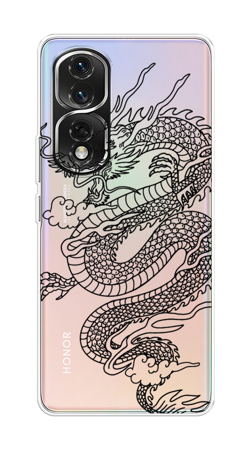 

Чехол на Honor 80 Pro "Большой китайский дракон", Черный;серый, 6120450-1