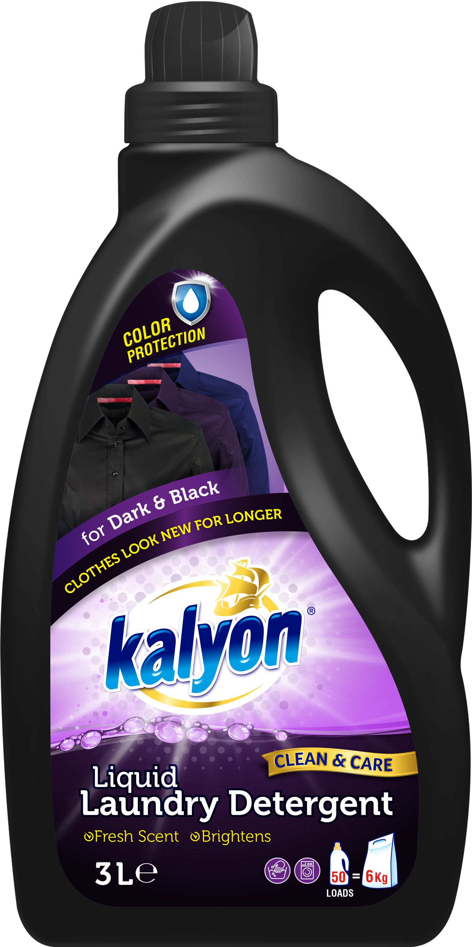 фото Жидкий стиральный порошок уход и восстановление kalyon для темного и черного белья 3 л