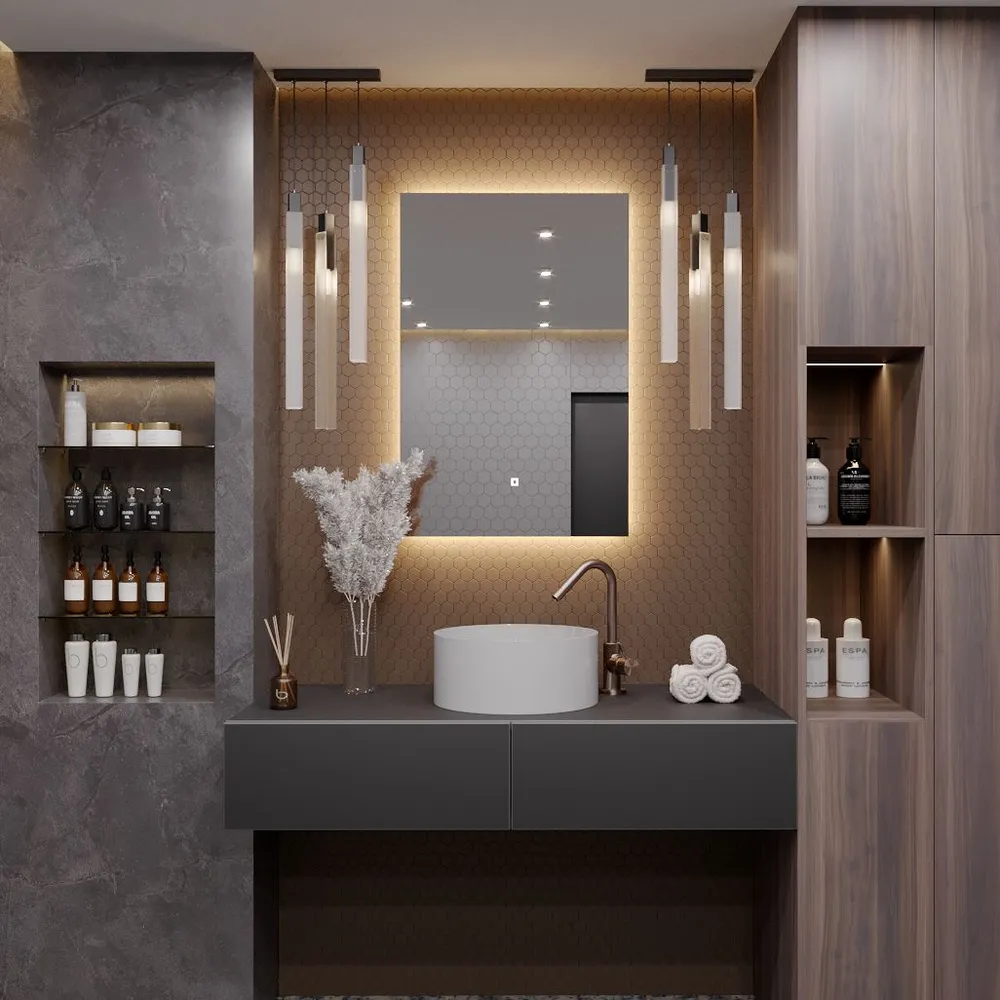 Зеркало Квартал 80*70 с тёплой LED-подсветкой