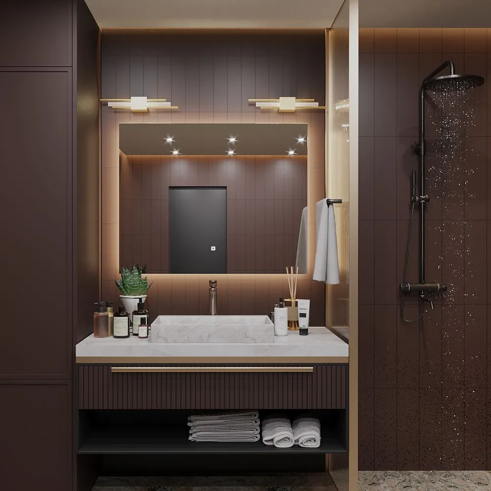 Зеркало Квартал 80*120 с тёплой LED-подсветкой горизонтальное