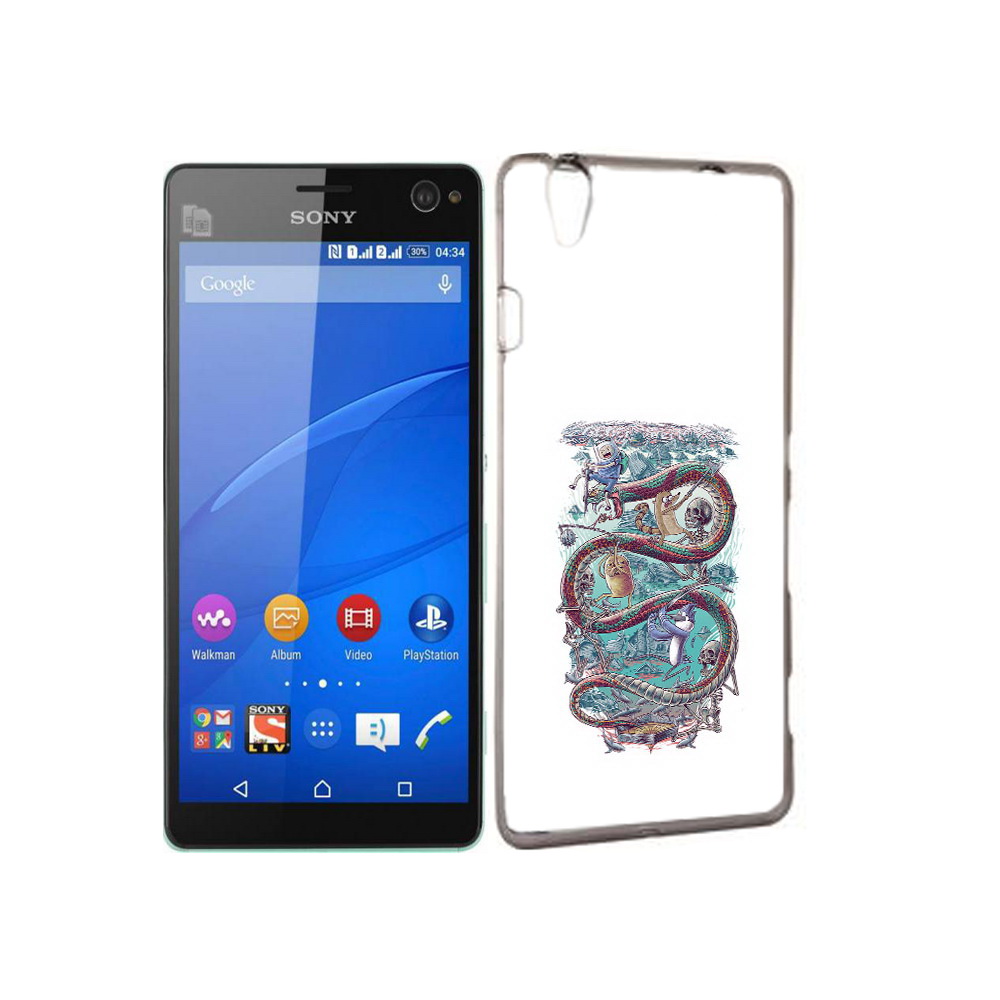 

Чехол MyPads Tocco для Sony Xperia C4 время приключений страшилка, Прозрачный, Tocco