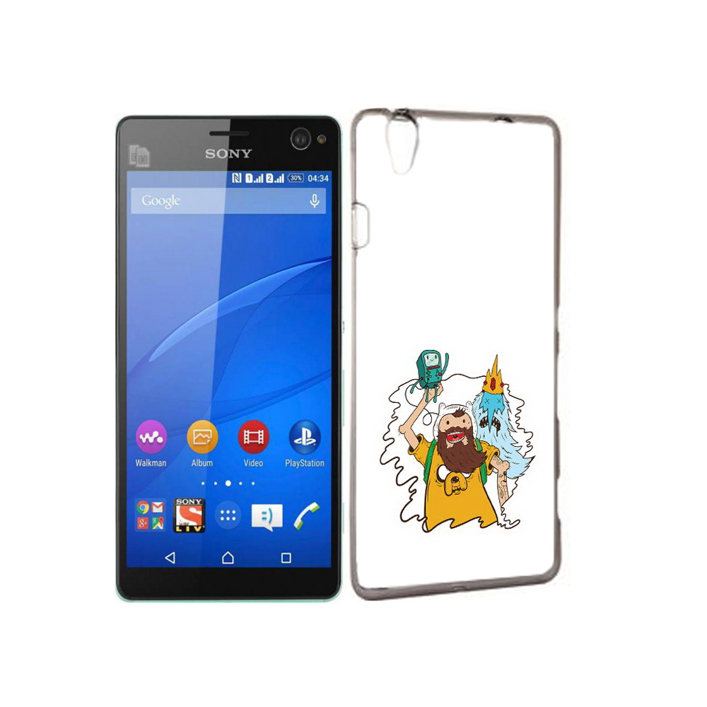 

Чехол MyPads Tocco для Sony Xperia C4 время приключений старый Финн, Прозрачный, Tocco