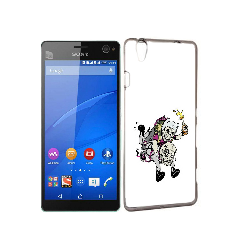 

Чехол MyPads Tocco для Sony Xperia C4 время приключений скелеты, Прозрачный, Tocco