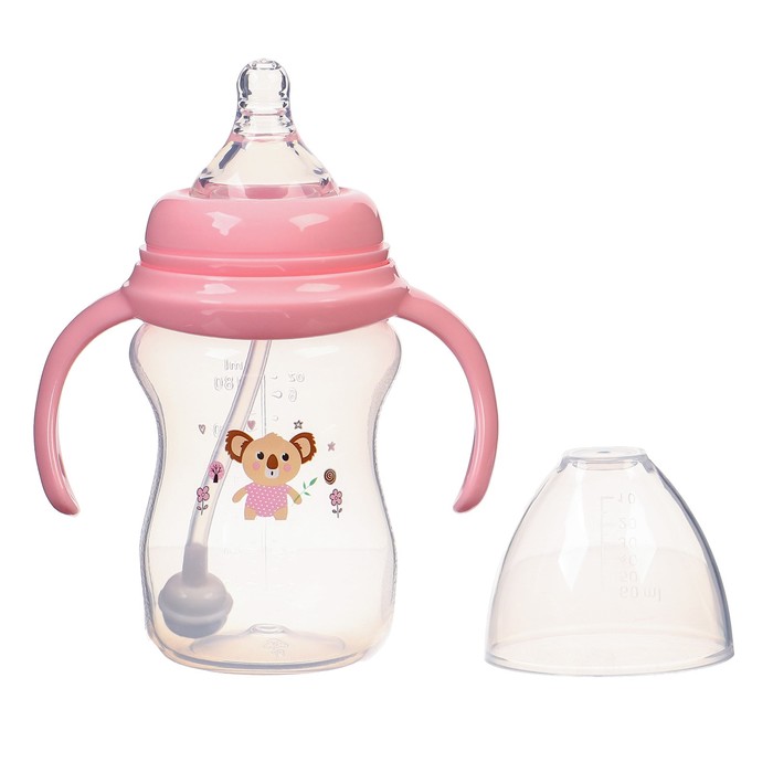 Бутылочка для кормления Mum&Baby, ШГ 50мм, 180 мл, +0мес, розовый