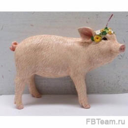 

Свинья с веночком 19*7.5*13.5 см KEN78429 116-94537-sale, Розовый