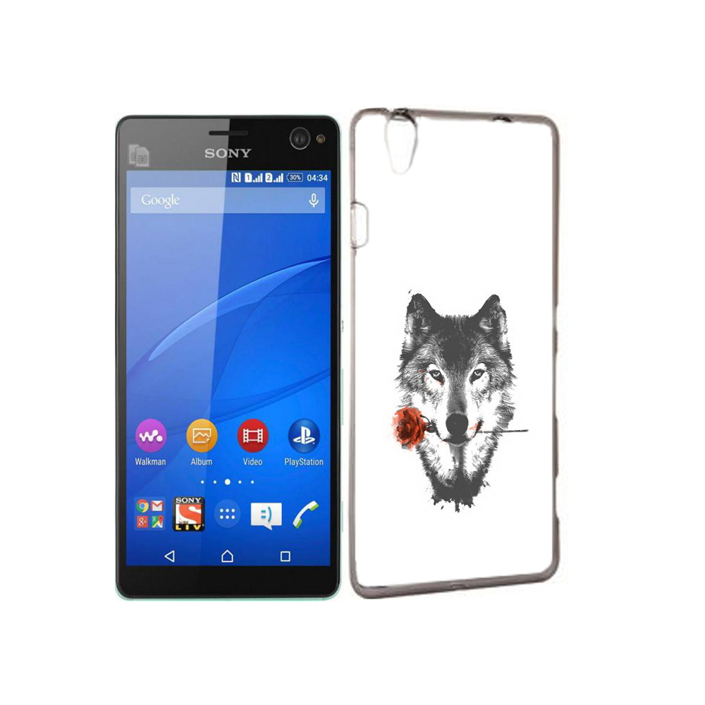 

Чехол MyPads Tocco для Sony Xperia C4 волк с розой, Прозрачный, Tocco