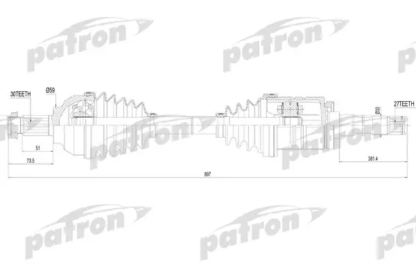 

Полуось прав BMW: E46 2.5xi-3.0xd 00-05 PATRON PDS4621