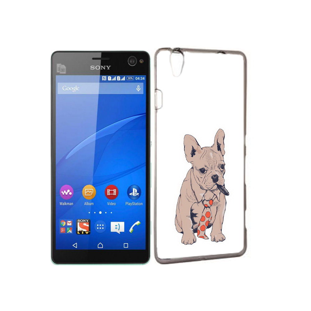 

Чехол MyPads Tocco для Sony Xperia C4 бульдог с сигарой, Прозрачный, Tocco