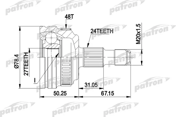 

ШРУС наружн к-кт 24x57x27 ABS:48T MERCEDES-BENZ: A-Class W168 РКПП 1.4/1.6/1.6CDI/1.7CDI 9