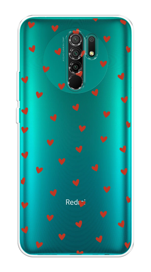 

Чехол на Xiaomi Redmi 9 "Red hearts", Красный;прозрачный, 38350-1