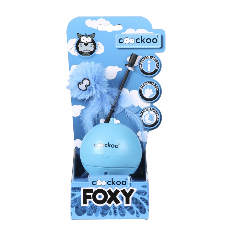 Интерактивная игрушка для кошек Ebi Foxy, голубая, 25х13х8см