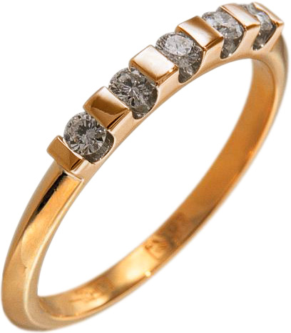 Кольцо из желтого золота с бриллиантом р. 16,5 Арт-Модерн 010143-ZH