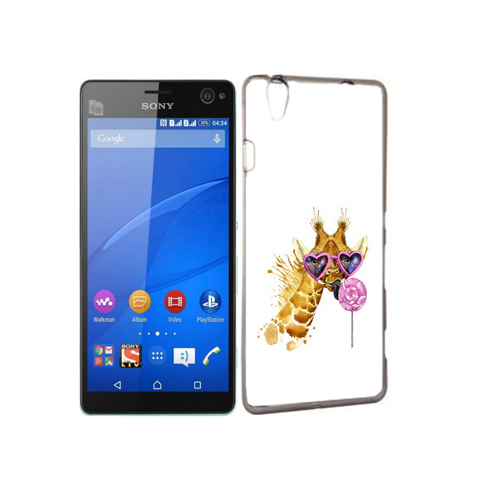 

Чехол MyPads Tocco для Sony Xperia C4 акварельный жираф, Прозрачный, Tocco