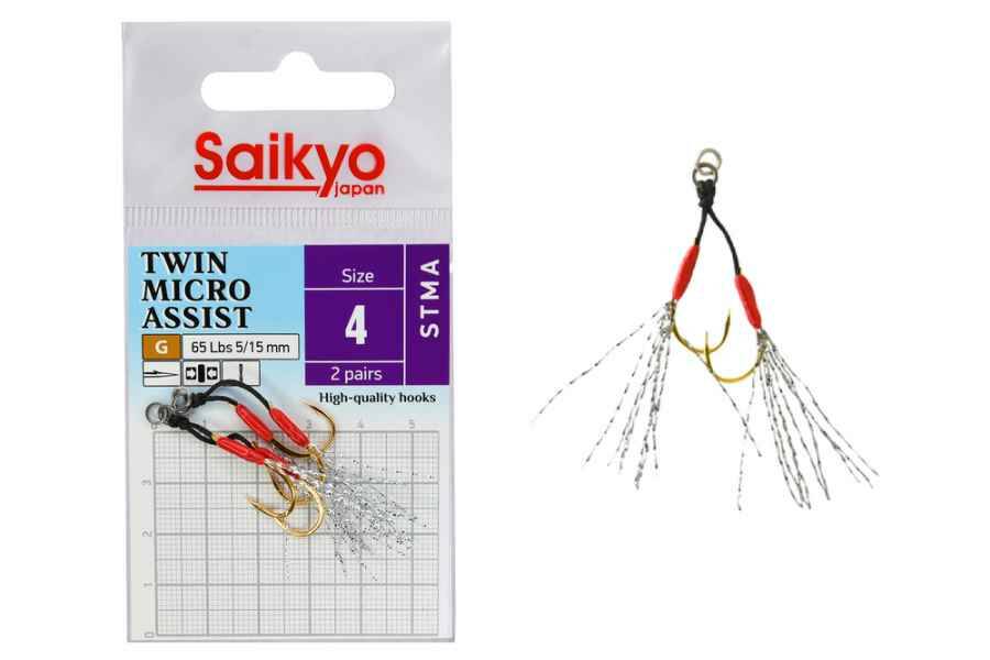 Крючки для рыбалки Saikyo TWIN MICRO ASSIST STMA (Gold / 4 / 2 / 4)
