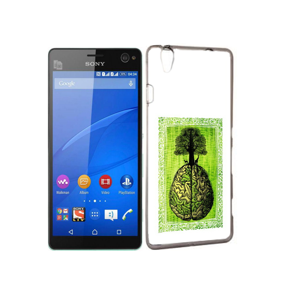

Чехол MyPads Tocco для Sony Xperia C4 абстракция здоровый мозг, Прозрачный, Tocco