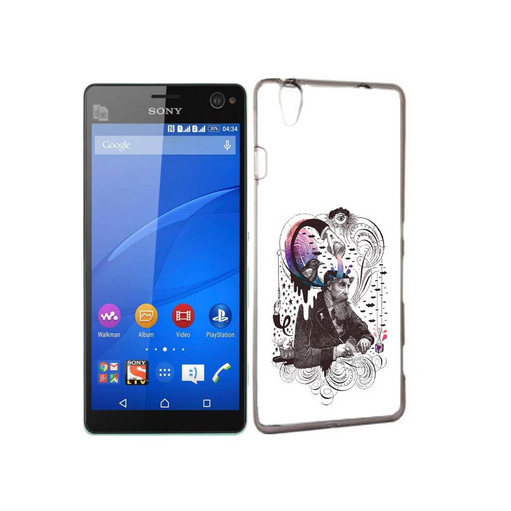 

Чехол MyPads Tocco для Sony Xperia C4 абстракция думающий мужчина, Прозрачный, Tocco