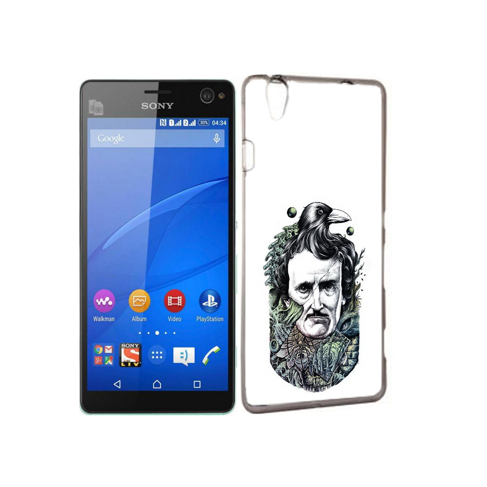

Чехол MyPads Tocco для Sony Xperia C4 Эдгар Аллан с вороном, Прозрачный, Tocco