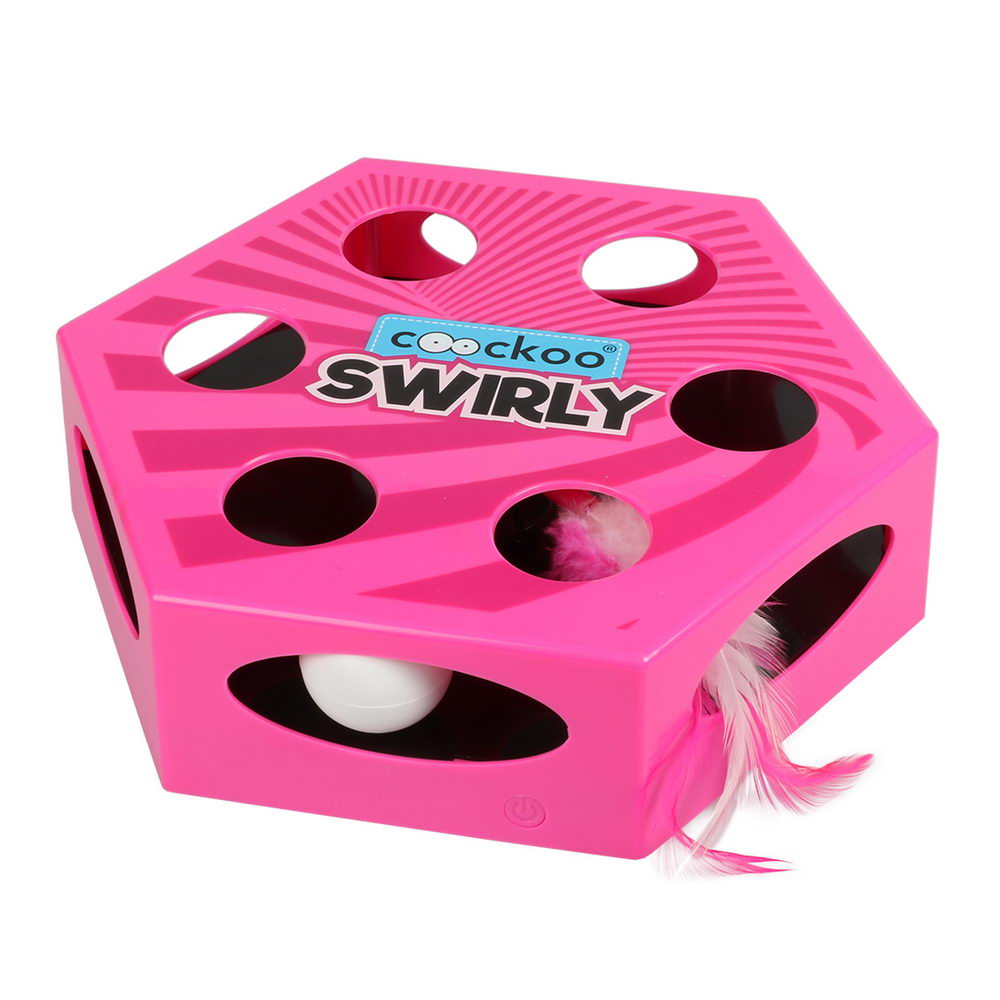 Интерактивная игрушка для кошек Ebi SWIRLY, розовая,  20.4x6.8x23см