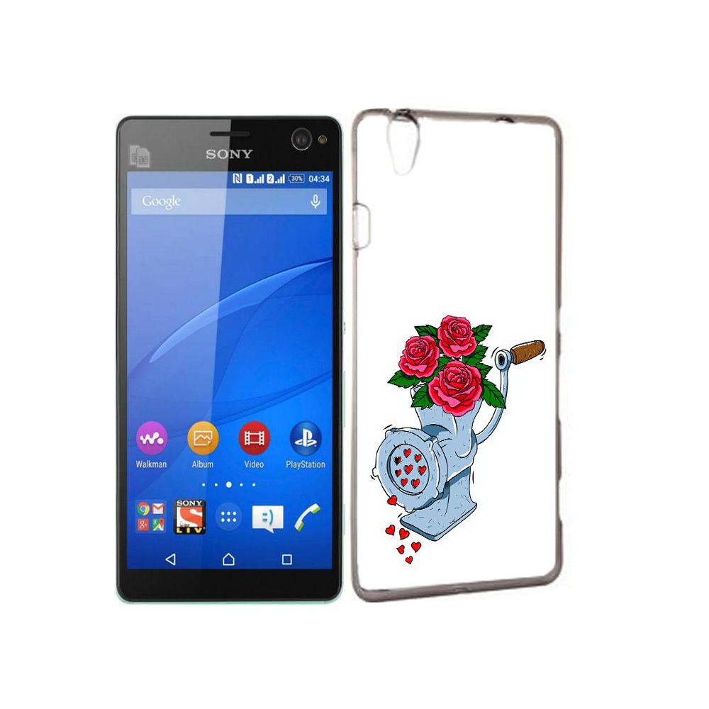 

Чехол MyPads Tocco для Sony Xperia C4 Цветочные сердца, Прозрачный, Tocco