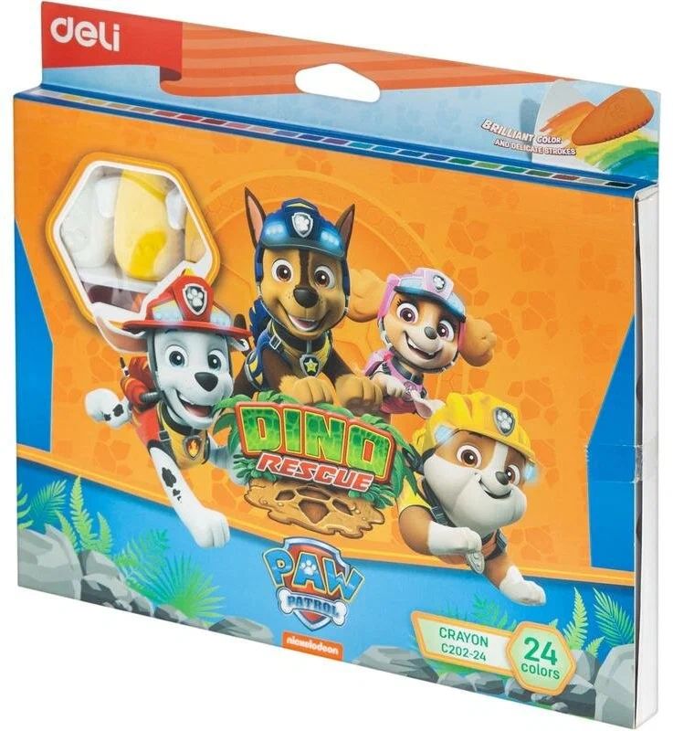 Мелки пластик. Deli Paw Patrol EC202-24 24цв. картон.кор./европод.