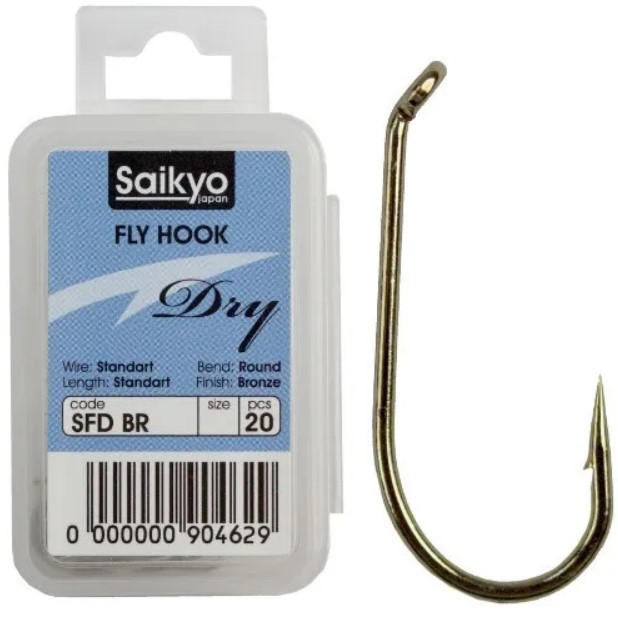 

Одинарные крючки Saikyo абердин классические №14 BR, с колечком, прямое острие, с бородкой, Золотистый, KH-71451