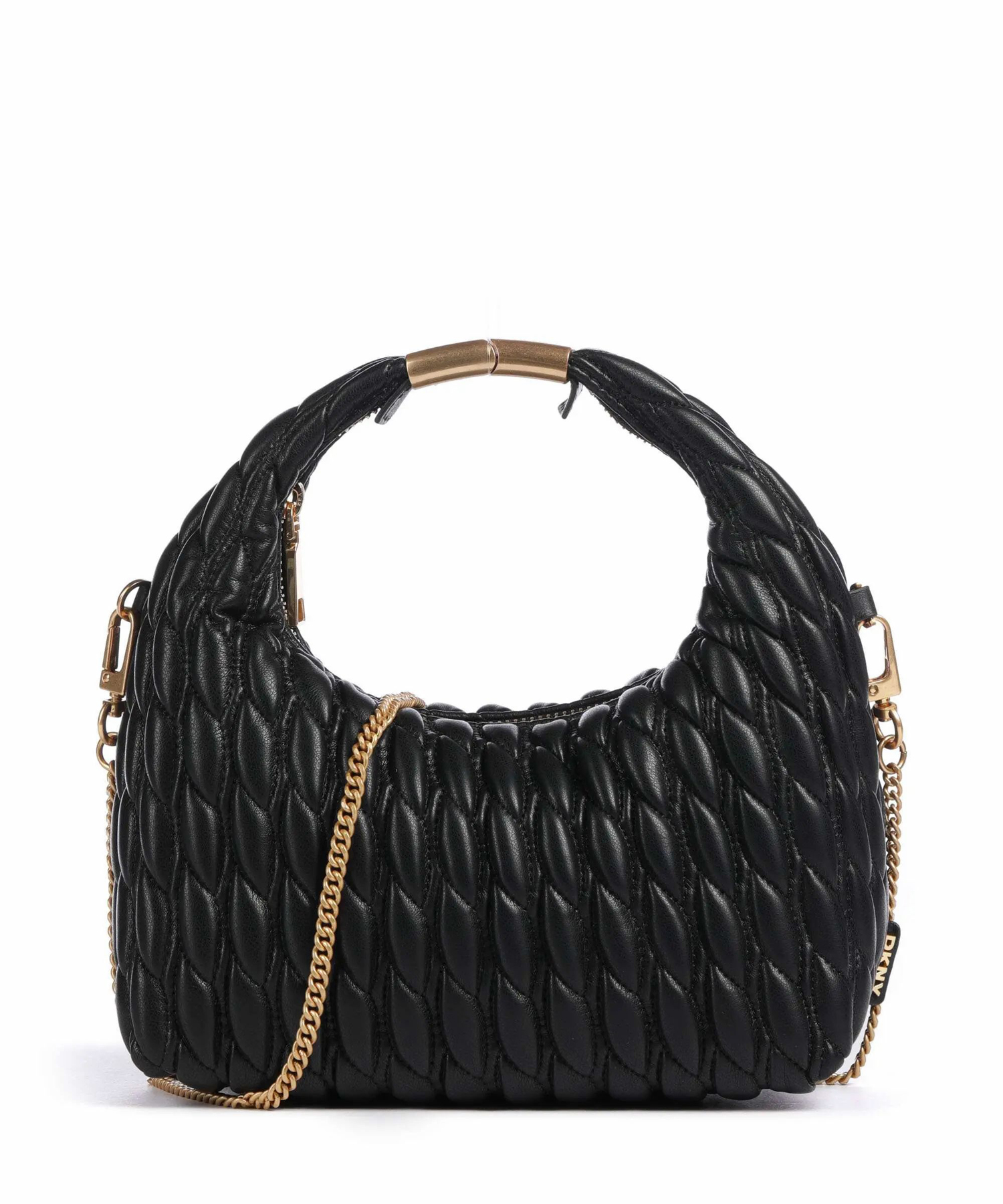 

Сумка DKNY женская, на плечо, чёрно-золотая-BGD, R43CZC22, Черный, Small Hobo Bag