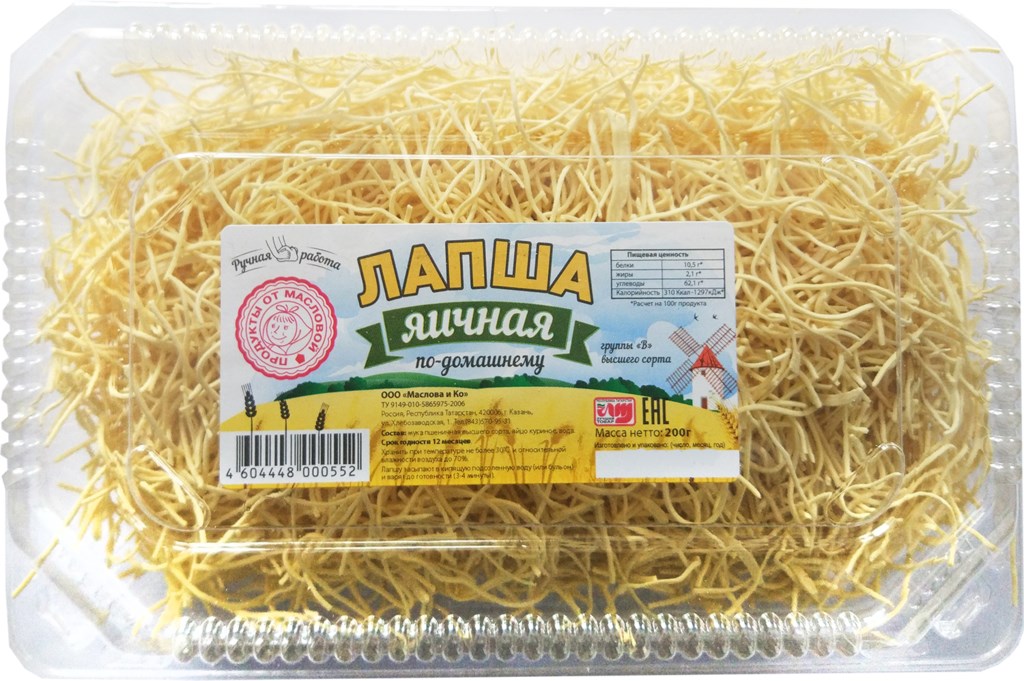 

Макаронные изделия Продукты от Масловой лапша по-домашнему 500 г