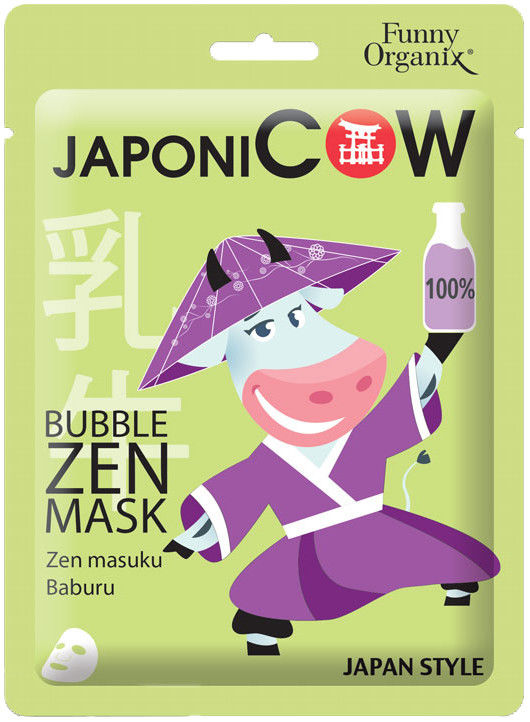 фото Маска тканевая для лица funny organix japonicow пузырьковая 25г