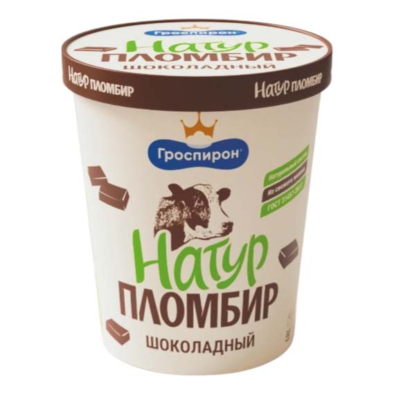 Мороженое пломбир Гроспирон Натур пломбир шоколадный 410 г