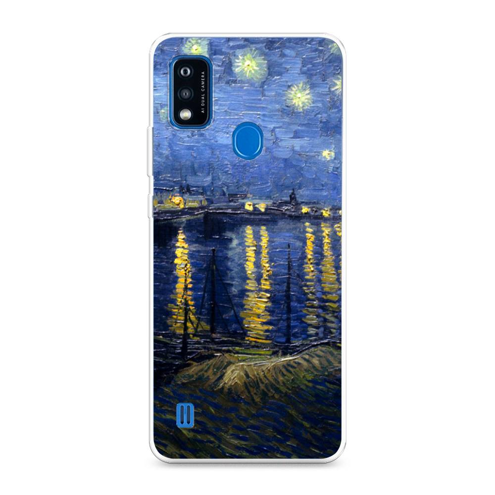 

Чехол на ZTE Blade A51 "Звездная ночь над Роной", Синий;желтый, 134550-4