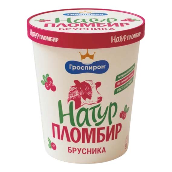

Мороженое пломбир Гроспирон Натур пломбир брусника 410 г