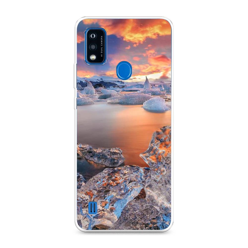 

Чехол на ZTE Blade A51 "Ледники", Синий;оранжевый, 134550-2