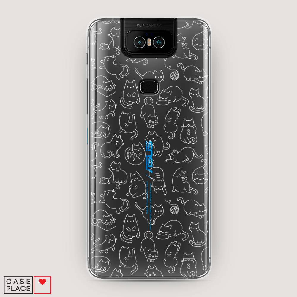 фото Чехол awog "шкодливые котики" для asus zenfone 6 zs630kl