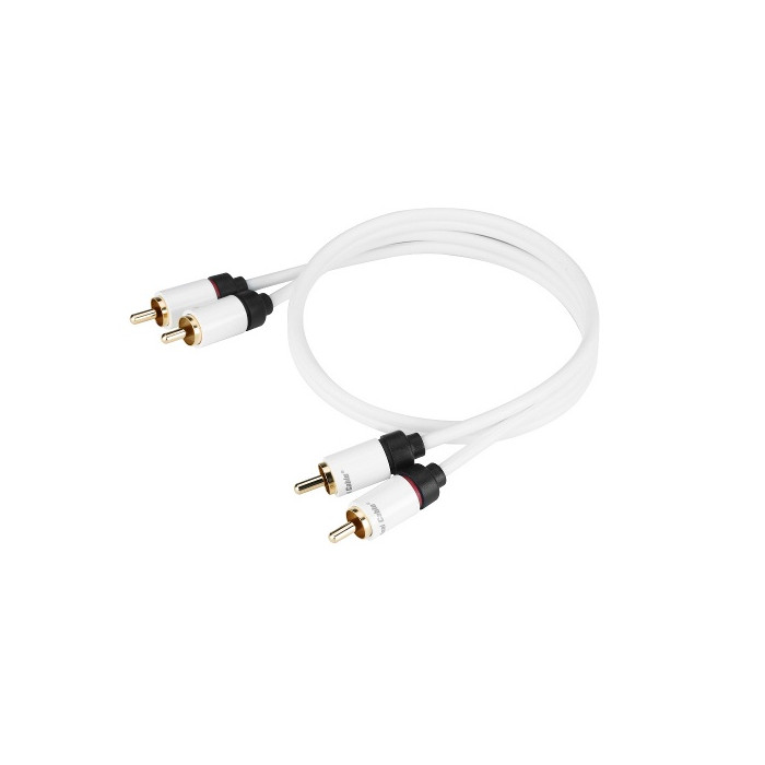 фото Кабель real cable 2rca - 2rca, 0,5м белый, черный (2rca-1 0.5m)