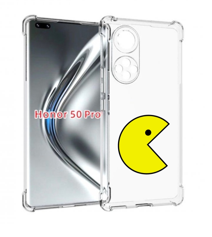 

Чехол бампер MyPads pacman-пекмен для Honor 50 Pro/Nova 9, Прозрачный, Tocco