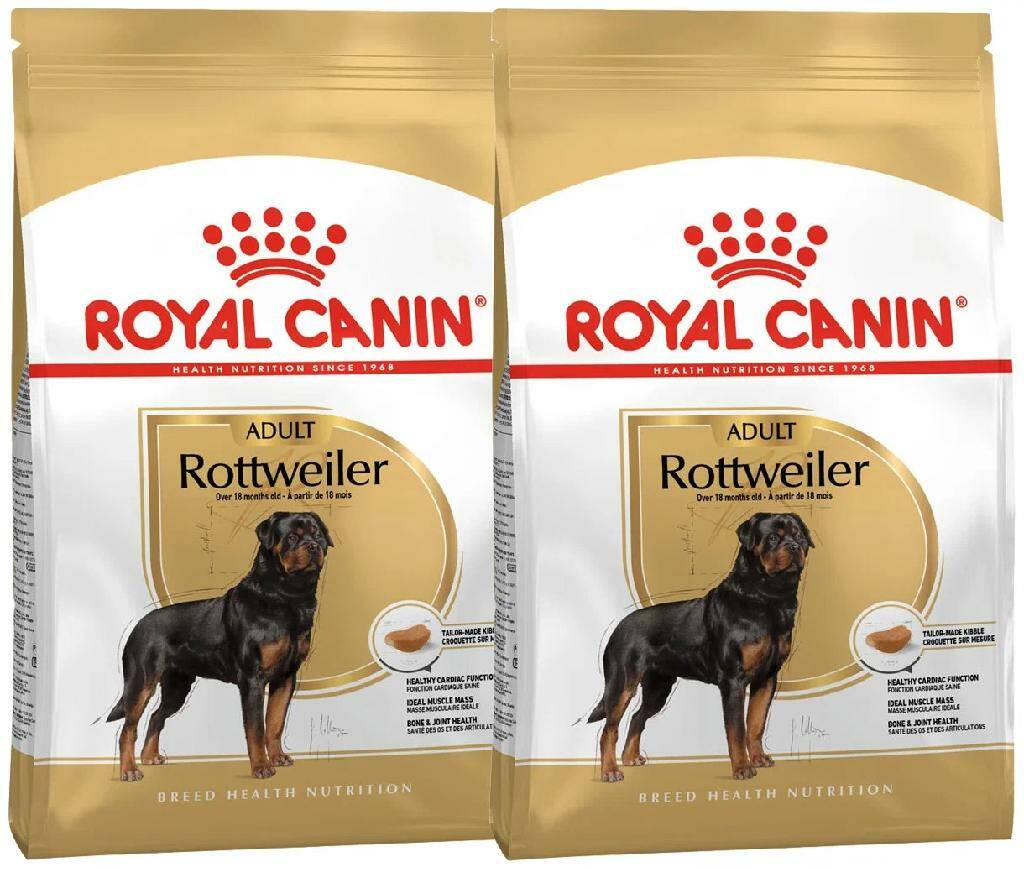 

Сухой корм для собак ROYAL CANIN ROTTWEILER ADULT, 2шт по 12кг