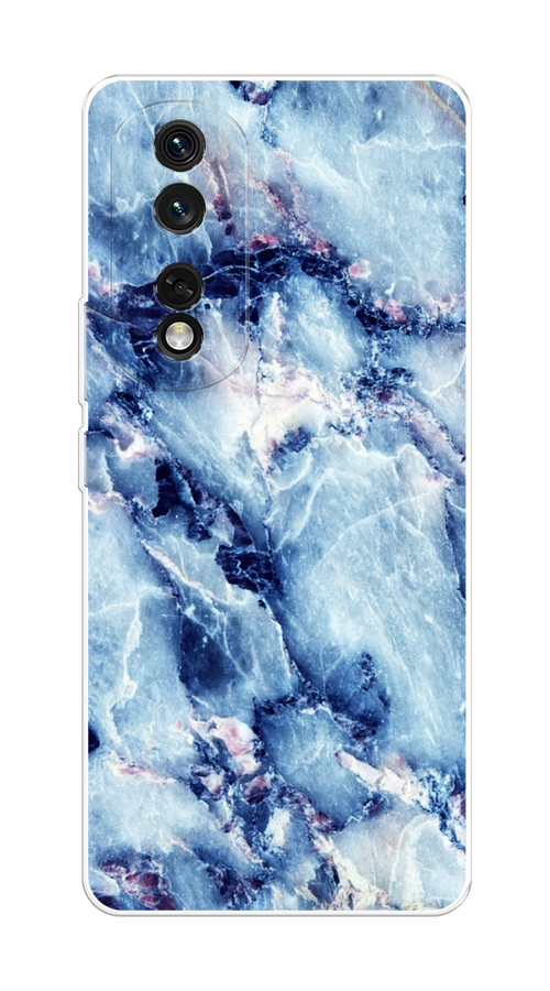

Чехол на Honor 80 Pro "Мрамор с синими прожилками", Синий, 6120450-3