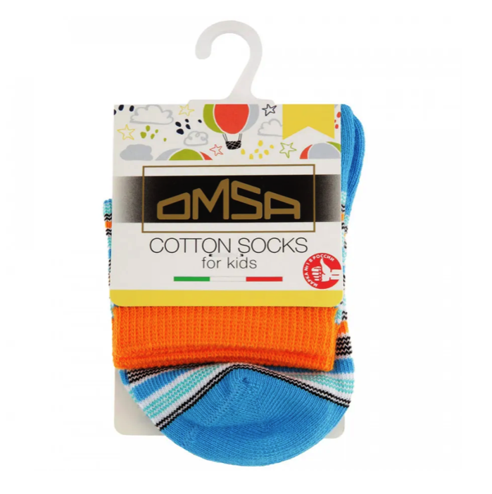

Носки детские OMSA kids Calzino 21Р12 в полоску Blu Сhiaro размер 23-26, Calzino 21Р12