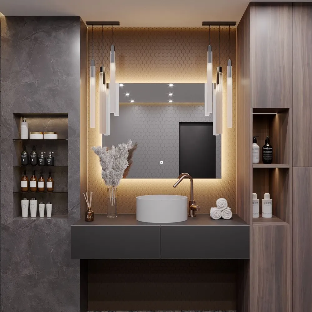 Зеркало Квартал 60*80 с тёплой LED-подсветкой горизонтальное