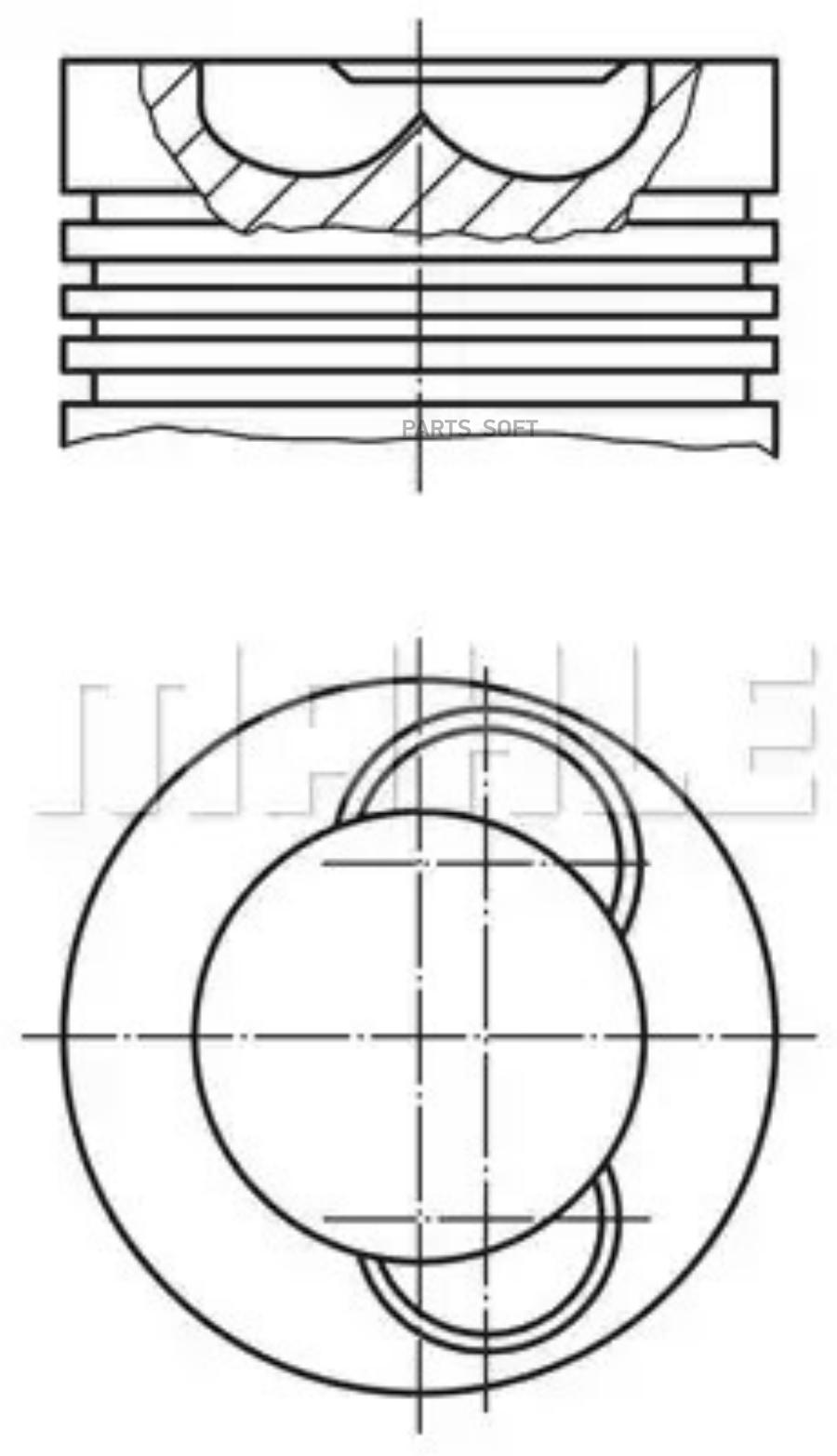 

227 37 00 Поршень D108 Man Mahle/Knecht 2273700