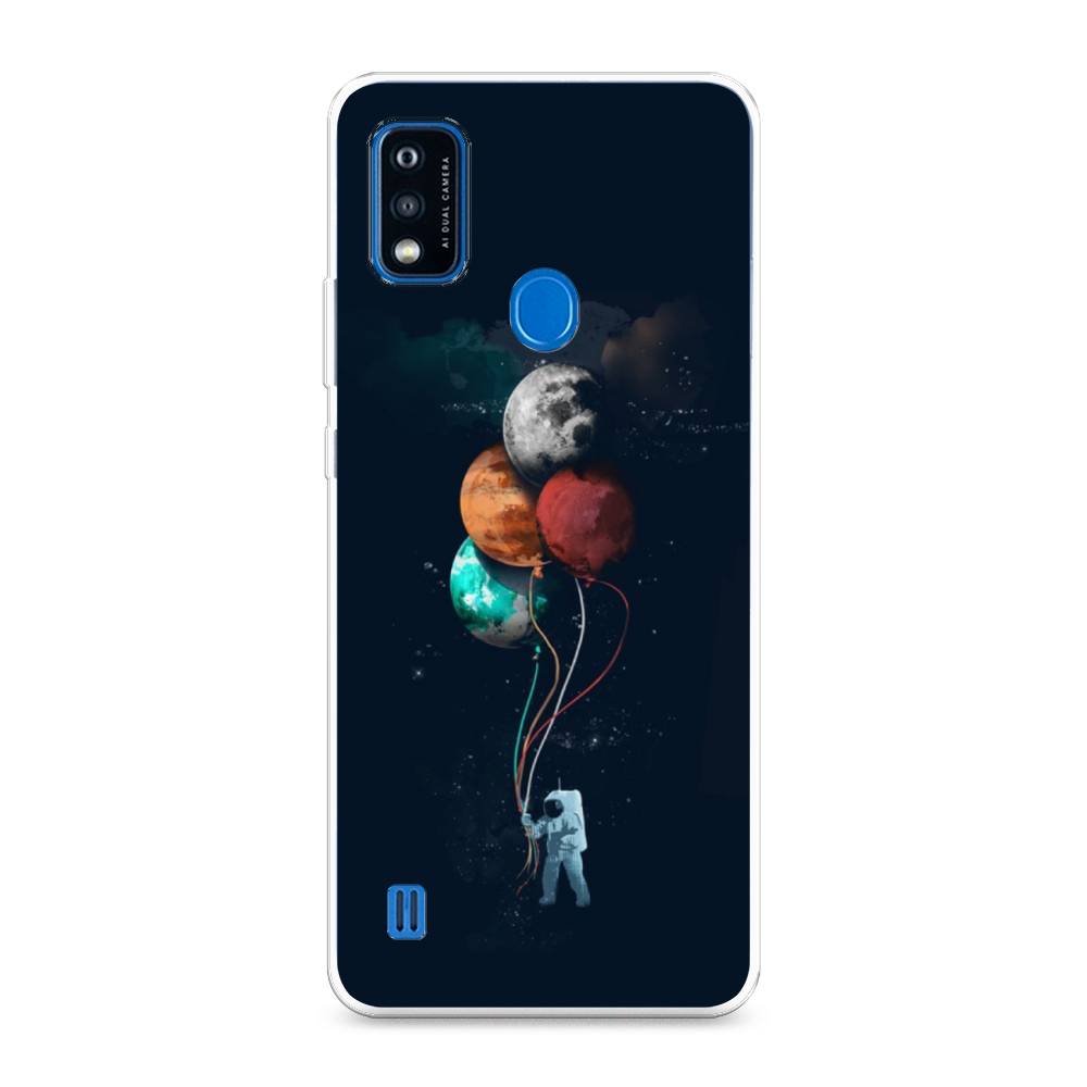 

Чехол на ZTE Blade A51 "Космонавт с шариками", Разноцветный, 134550-4