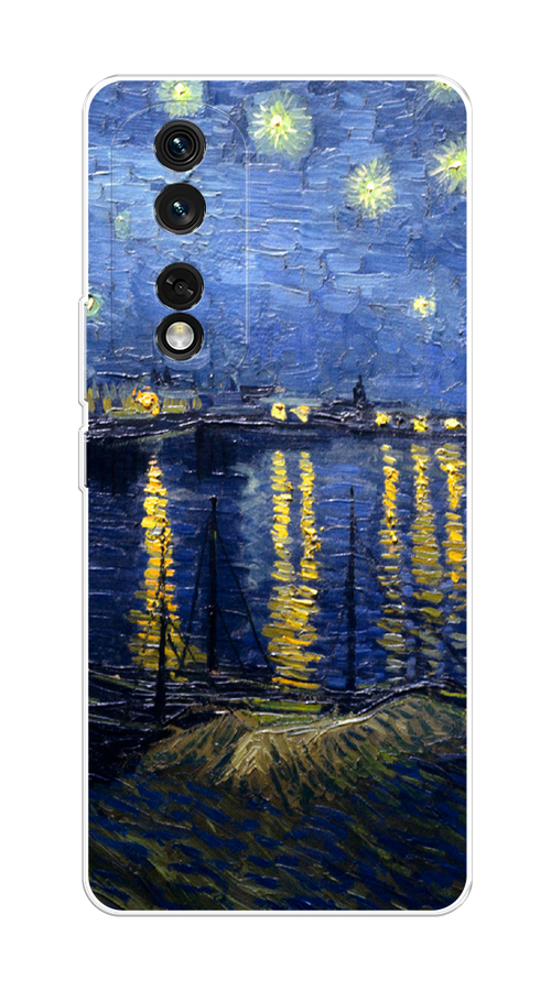 

Чехол на Honor 80 Pro "Звездная ночь над Роной", Синий;желтый, 6120450-4