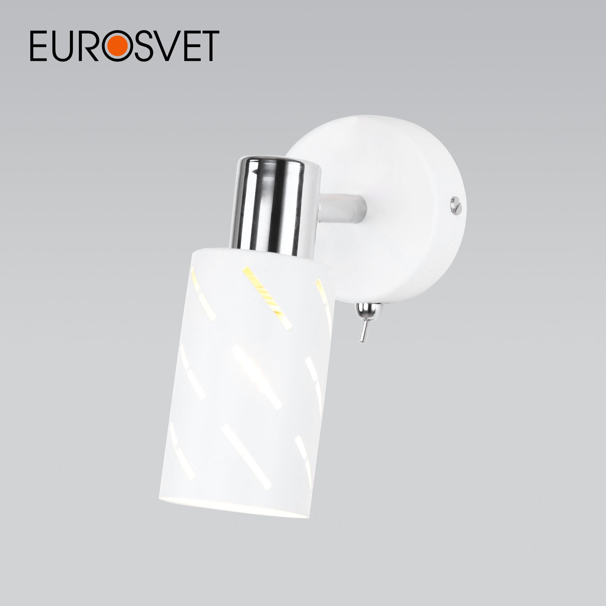 

Спот настенный с выключателем на корпусе Eurosvet Fente 20090/1 Е14 белый/хром, Fente