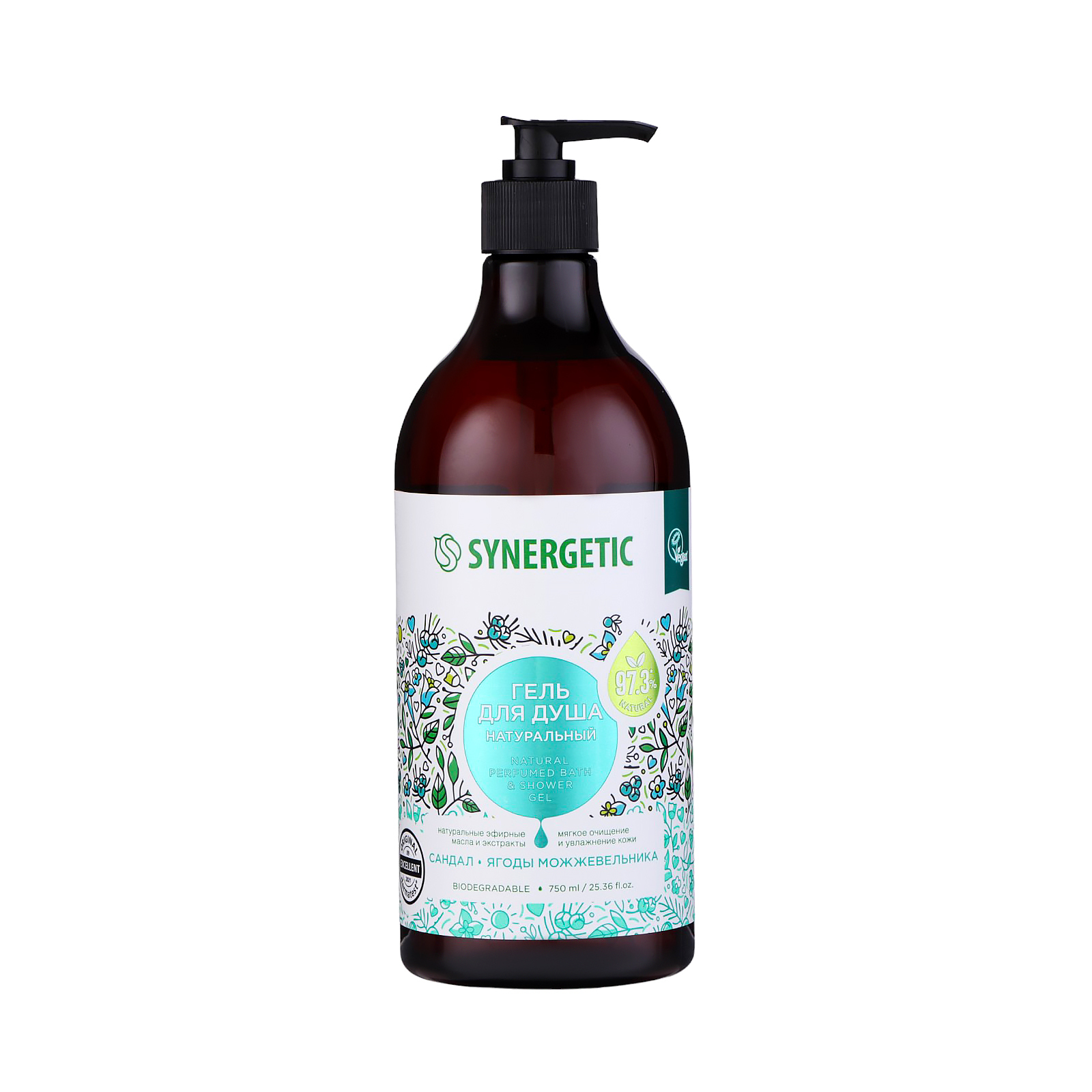 

Гель для душа Synergetic Natural Perfumed,Сандал и ягоды можжевельника, 750 мл, 1 шт, Natural Perfumed