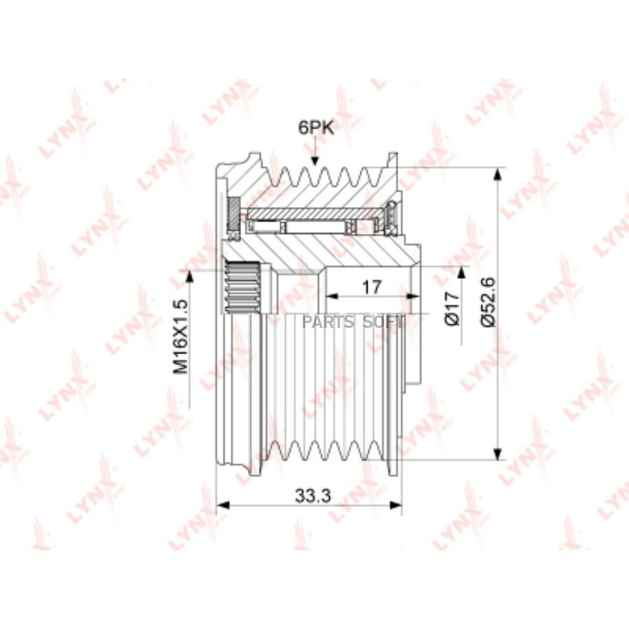 

Шкив Генератора Nissan Teana J32/X-Trail T30-T32 2.5 2002 => LYNXauto арт. PA-1097