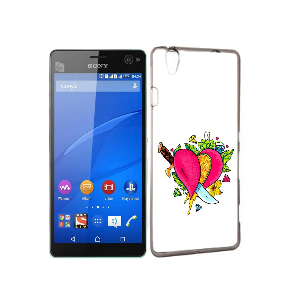 Чехол MyPads Tocco для Sony Xperia C4 Фруктовое сердце