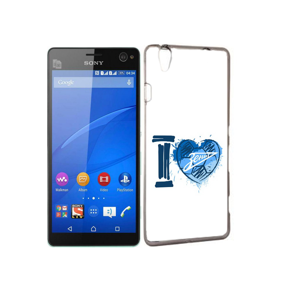 

Чехол MyPads Tocco для Sony Xperia C4 ФК я люблю зенит, Прозрачный, Tocco