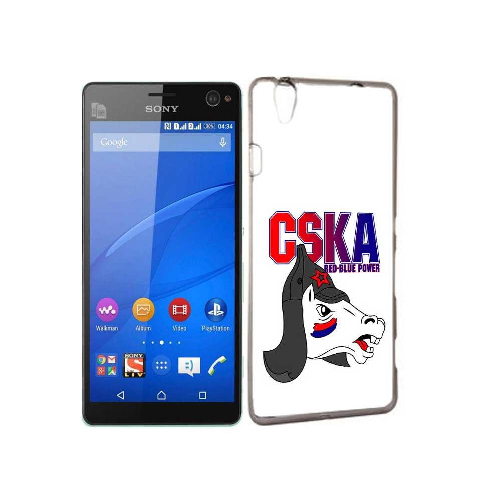 

Чехол MyPads Tocco для Sony Xperia C4 ФК ЦСК лошадка россия, Прозрачный, Tocco
